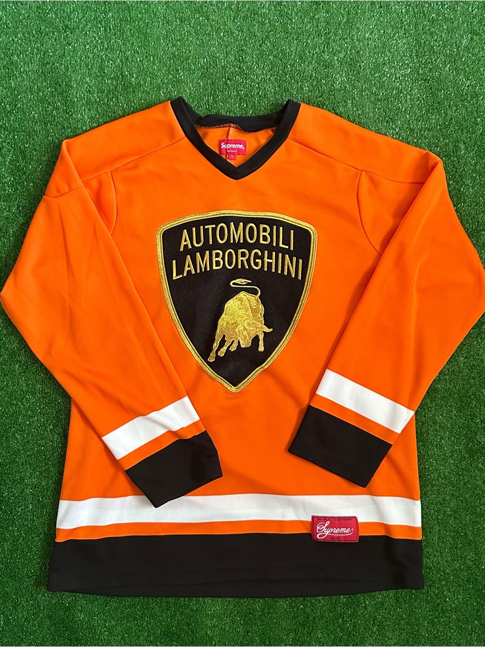 Supreme Orange Lamborghini Hockey Jersey